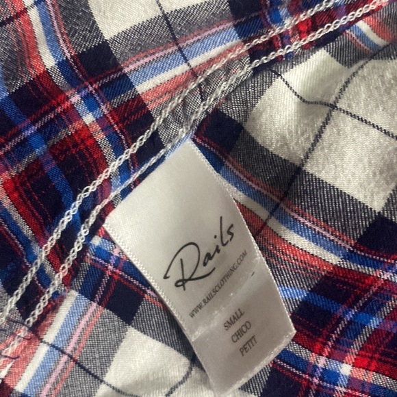 Rails Carmen Plaid Button Down in White/Navy/Red Small - Picture 5 of 7